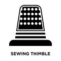 Sewing thimble black variant iconÃÂ  vector isolated on white background, logo concept of Sewing thimble black variantÃÂ  sign on t